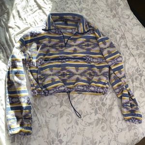 Forever 21 cropped quarter zip sweater